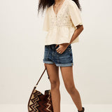 Top com Renda em Ecru | BA&SH