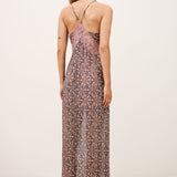 Vestido Longo Fluido Multicolor com Renda | BA&SH