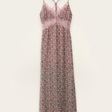 Vestido Longo Fluido Multicolor com Renda | BA&SH