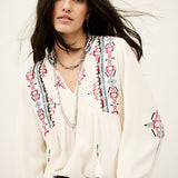 Blusa Tilt Ecru com Bordados | BA&SH