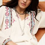 Blusa Tilt Ecru com Bordados | BA&SH