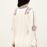 Blusa Tilt Ecru com Bordados | BA&SH