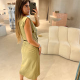 Vestido de linho Semicouture com abertura nas costas