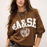 Sweatshirt Castanha com Logótipo Branco Benjamin | ba&sh