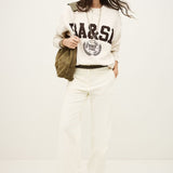 Sweatshirt Bege com Logótipo Castanho Fenja | ba&sh