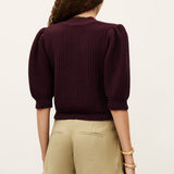 Cardigan Malha Tricotada Bordeaux Garance | ba&sh