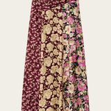 Saia Midi Assimétrica Estampada Bordeaux Ilixia | ba&sh