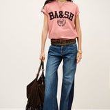 T-shirt Rosa com Logótipo Bordeaux Ioni | ba&sh