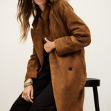Trench Coat em Pele Camel Maina | ba&sh