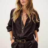 Blusa Castanha Boho Chic Bordada Melody | ba&sh