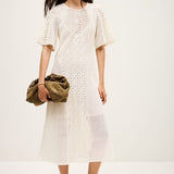 Vestido Midi em Renda Ecru Moody | ba&sh