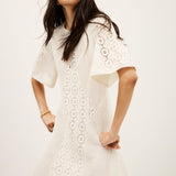 Vestido Midi em Renda Ecru Moody | ba&sh