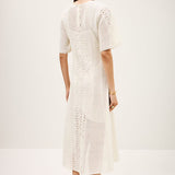 Vestido Midi em Renda Ecru Moody | ba&sh