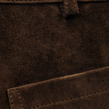 Calça Wide Leg em Camurça Castanha Mossi | ba&sh