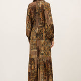 Vestido Midi Boho Chic Estampado com Fios Dourados Pierta | ba&sh
