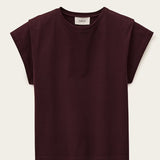 T-shirt em Algodão Bordeaux com Ombroreiras Pio | ba&sh