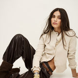 Calças Castanhas em Couro Sintético Rami | ba&sh