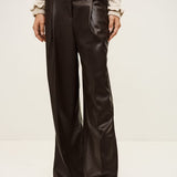 Calças Castanhas em Couro Sintético Rami | ba&sh