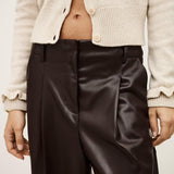 Calças Castanhas em Couro Sintético Rami | ba&sh