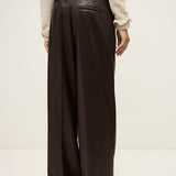 Calças Castanhas em Couro Sintético Rami | ba&sh