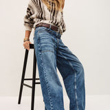Jeans Straight Fit em Azul Denim Zoel | ba&sh