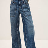 Jeans Straight Fit em Azul Denim Zoel | ba&sh