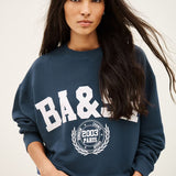 Sweatshirt Benjamin Azul com Logótipo | BA&SH
