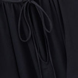 Blusa Betty Preta em Voile com Folhos e Laços | BA&SH