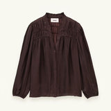 Camisa Cessia Berinjela com Folhos | BA&SH