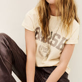 T-shirt Ioni Ecru com Print Universitário | BA&SH