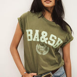 T-shirt Ioni Kaki com Print Universitário | BA&SH