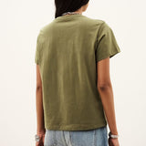 T-shirt Ioni Kaki com Print Universitário | BA&SH