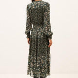 Vestido Kacy Kaki Midi Floral | BA&SH