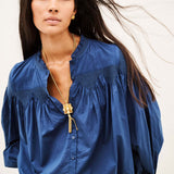 Blusa Tonia Azul Bordada | BA&SH