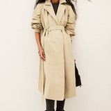 Trench Coat Bege Comprido com Folhos | BA&SH
