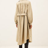Trench Coat Bege Comprido com Folhos | BA&SH