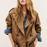 Casaco Trench Moka Curto de Algodão | BA&SH