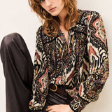 Camisa Zolie Preta Estampada | BA&SH