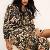 Vestido Zonoa Preto Midaxi Estampado | BA&SH