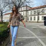 Calça de ganga Diana com franjas em camel