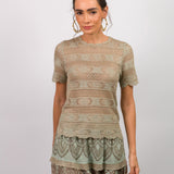 T‑Shirt Avery em Tricot Rendado | CECILIA PRADO