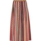 Saia Carla Colorida Midi em Tricot com Riscas | CECILIA PRADO