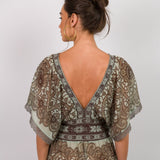 Vestido Longo Malha Tricotada Verde com Aberturas | CECILIA PRADO