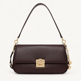 Mala de ombro bordeaux com fecho dourado | LIUJO