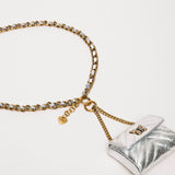 Cinto TWINSET prateado com corrente e bolsa