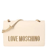Mala de ombro Love Moschino com logo metálico