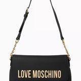 Mala de Ombro Preta com Logotipo | Love Moschino