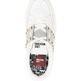 Love Moschino white and gray sneakers with metal studs