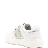 Love Moschino white and gray sneakers with metal studs