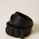 Cinto preto de pele TWINSET com logotipo da mesma cor
